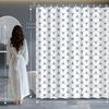 Creative Modern Geometric Symmetric Pattern Shower Curtain,Home & Bathroom Decor, Waterproof Fabric, Stylish Partition