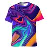 Χρωματιστά T-Shirts για Άνδρες 3D Εκτυπωμένα Νέον Αφηρημένα T-Shirt Κοντομάνικα