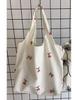 Elegant Black Butterfly Embroidered Canvas Bag - Large Capacity, Versatile Shoulder Bag for Women
