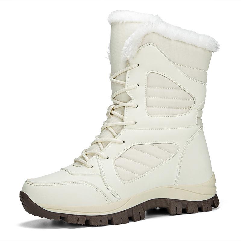 Women's Waterproof High-Top Snow Boots, Fleece-Lined for Warmth, Thick Sole, Plus Size, Winter Outdoor Sports Shoes