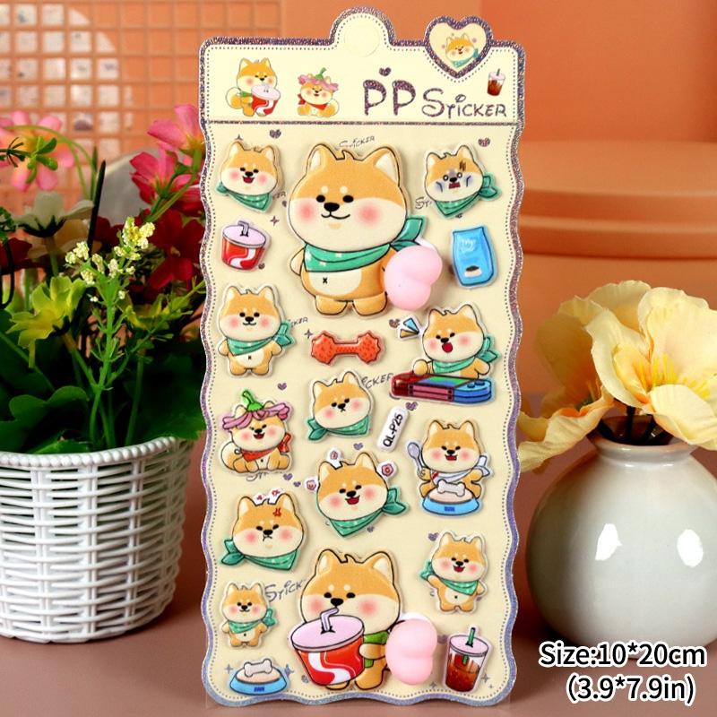 3D Cute Animal Butt Stickers Soft Pinched Happy Buttocks Sticker Stress Relief Puffy Sticker For Diy Scrapbook Phone Case Decal