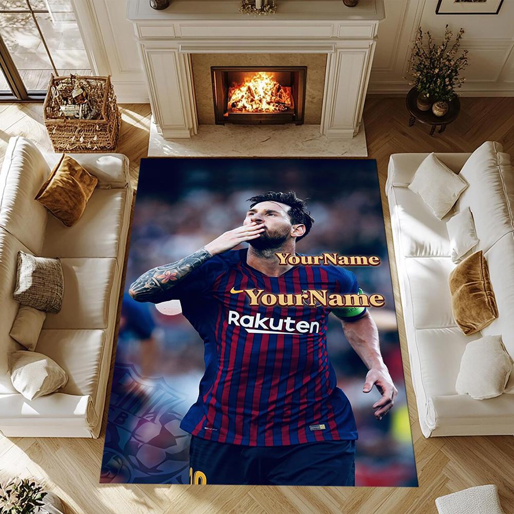 Messi 279 Personalized Name Floor Rug Office Rug Design for Game Room Foyer Outdoor Study Room Antislip Carpet Office Home Decor