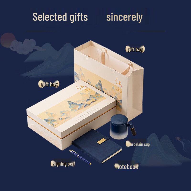 Business Gift Set with Ceramic Cup and Notebook