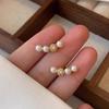 Luxury-luxurious Single-line Arc-shaped Stud Earrings for Women, Round Ball-shaped Elegant Earrings, High-end Jewelry