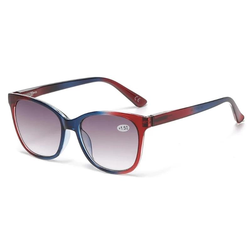 Neutrale Mode Cat Eye Leesbril Verloopkleur Presbyopie Bril voor Vrouwen Retro Groot Montuur Anti Blauw Licht Bril