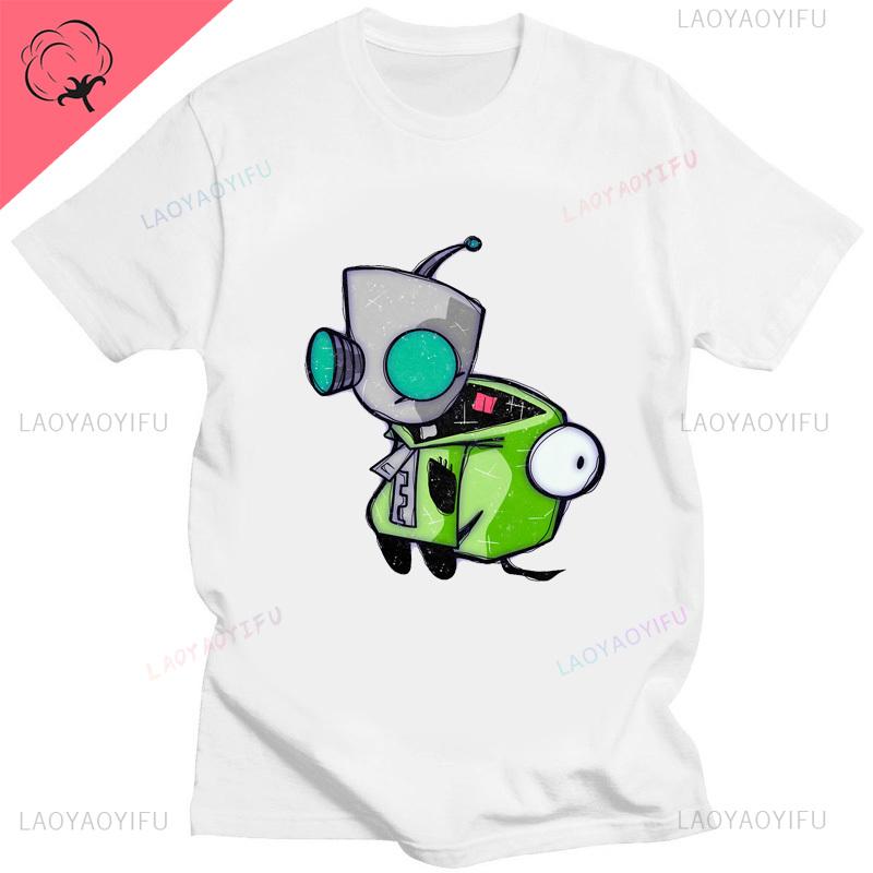 Kawaii Invader Zim Invader Gir Graphic Tshirt Zim Image Cartoon T Shirt Unisex Women Retro Tee Shirt Fashion Shirt Streetwear Tops