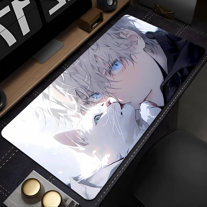 Cool Gaming Mouse Pad Jujutsu Kaisen Gojo Desk Mat Gamer Professional Premium Mousepad Speed Control Accessories Keyboard Pad