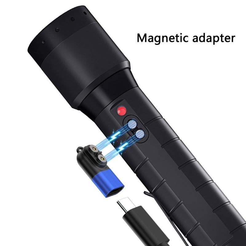 Durability Metal USB C Charging Connectors For H5R P6R H7R H15R LED Flashlights Magnetic Quick Connecting Design Outdoor Use