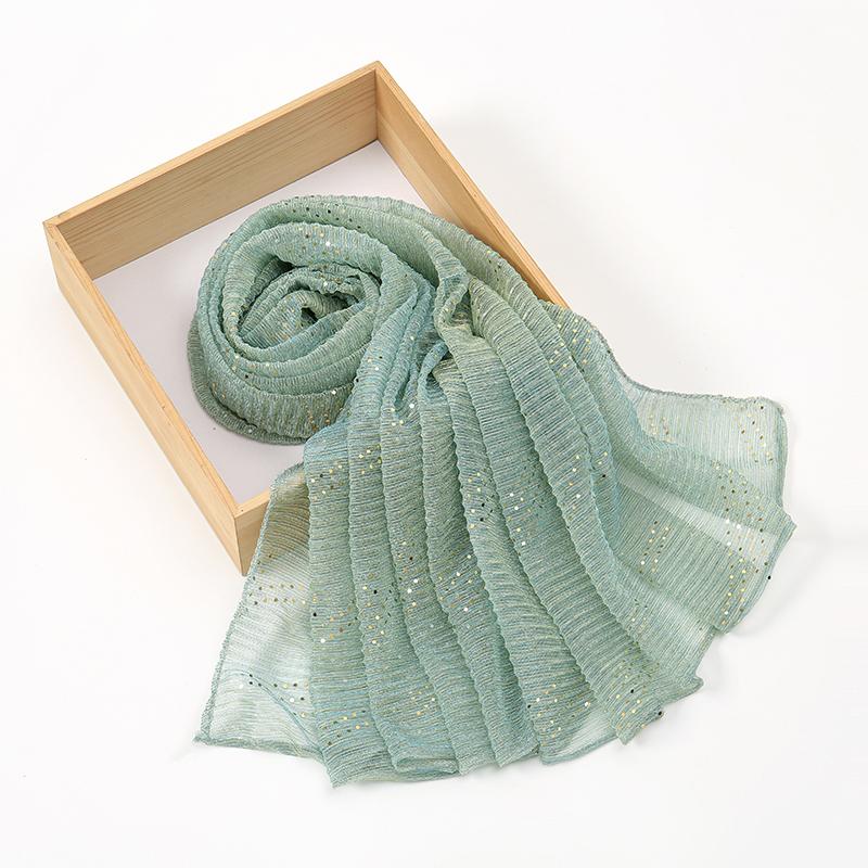 New Glitter Hijab Scarf Elegant Lightweight Elastic Shawl Wraps Women Fashion Sparkly Sequined Party Headscarf Shawls 180*70Cm