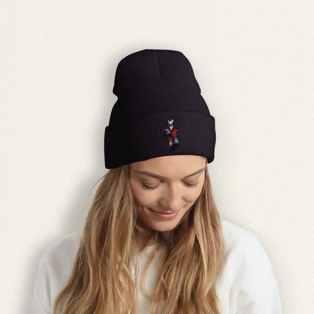 Helluva boss stolas octavia comédia bonés de malha femininos unissex gorros de inverno chapéus de inverno desenhos animados anime casual boné de melão