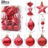 29/20Pcs Christmas Tree Balls Hanging Pendant Candy Cane Pine Cone Ornament Set Christmas Home Decoration 2025 Navidad New Year