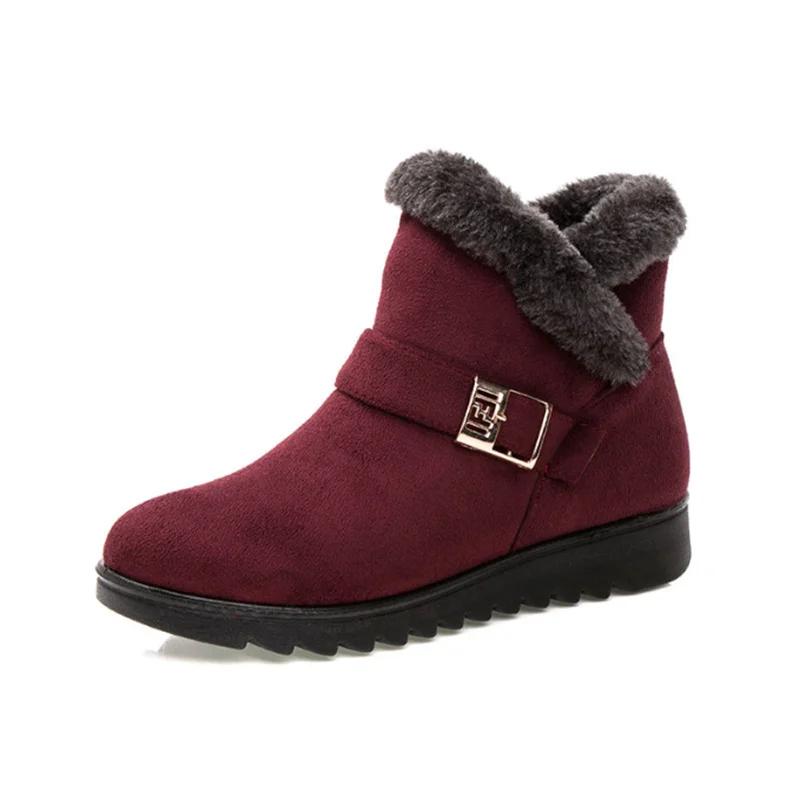 Damenstiefel Schnee Plüsch Damenschuhe Plateau-Stiefel für Damen Mode Warm halten Damenstiefel Flach Neu Botas Mujer Winterschuhe