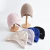 Chapéu de Lã à Prova de Vento Infantil - Tricô Outono/Inverno, Cor Sólida Quente para Meninos e Meninas