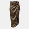 Women's Leopard Print Draped Long Skirt IMPERIAL