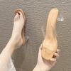 Transparent Water Crystalaccented Flat Sandals For Adult Women Summer Casual Wear