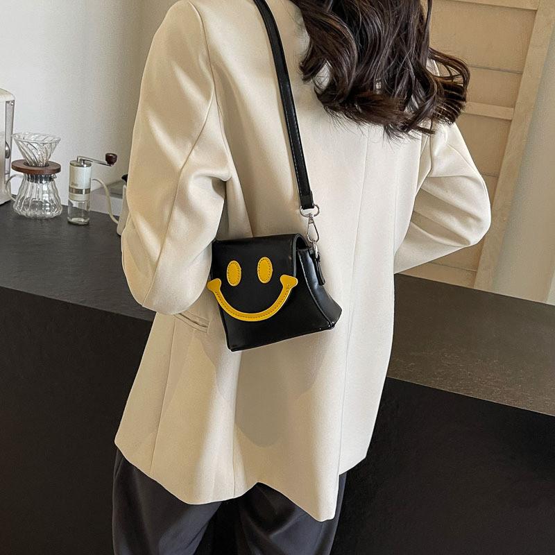 Schattige Modieuze Crossbody Tas Voor Kinderen Modern Smiley Gezicht Ontwerp
