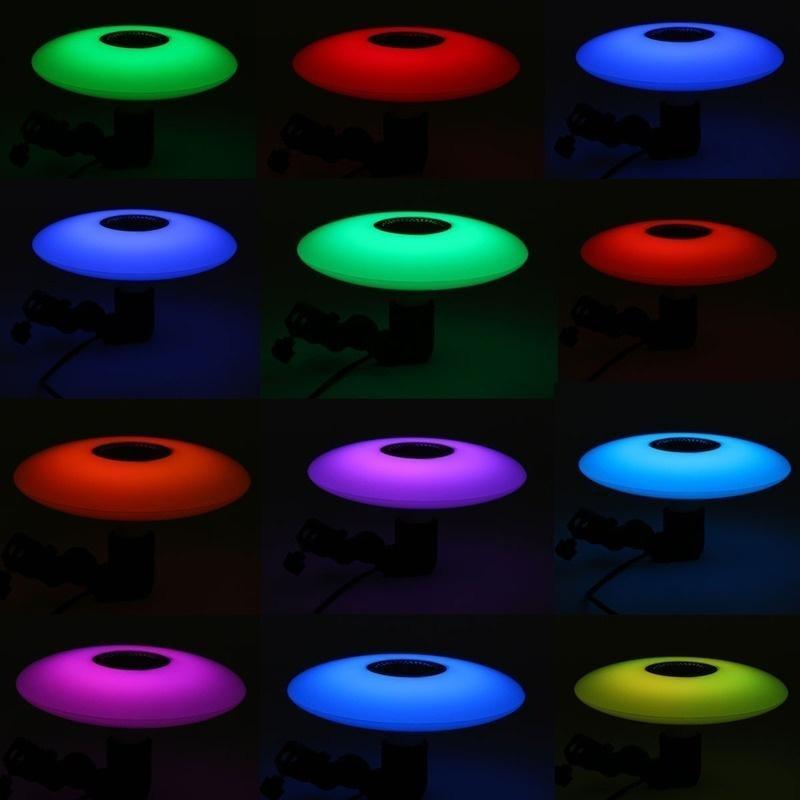 18/60 W muzikinė lubų lempa RGBW LED lubų lempa su nuotolinio valdymo pulteliu, „Bluetooth“ garsiakalbiu, „APP Control“ naktine lempa, skirta miegamojo namų vakarėlio dekoratyvinėms lempoms
