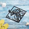 Metal Wall Sculpture Sea Turtle Beach Style Living Room Decor