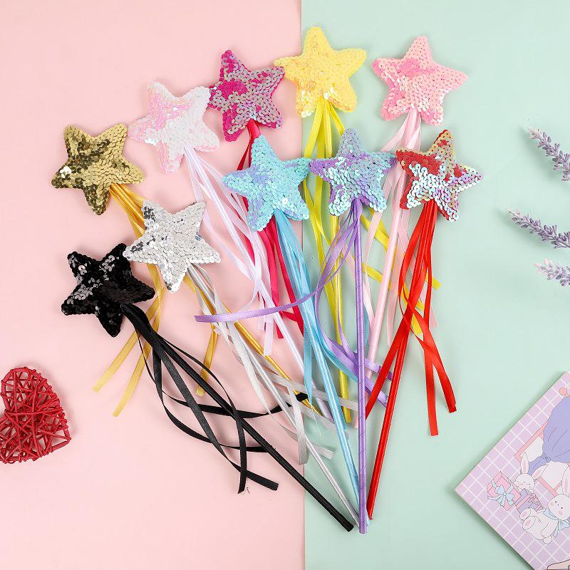 Fairy Star Magic Wand Cat Teaser with Feather for Kids