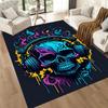 Skull With Headphones And Flames Floor Mats for Living Room, Bedroom and Room Decoration Are Suitable for Gifts.