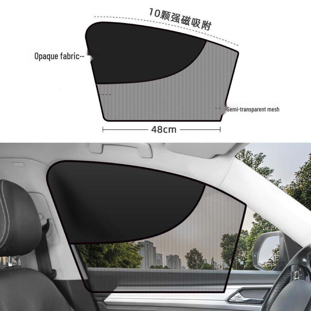 Universal Breathable Mesh Sun Shade for Car Side Windows - Privacy Curtain