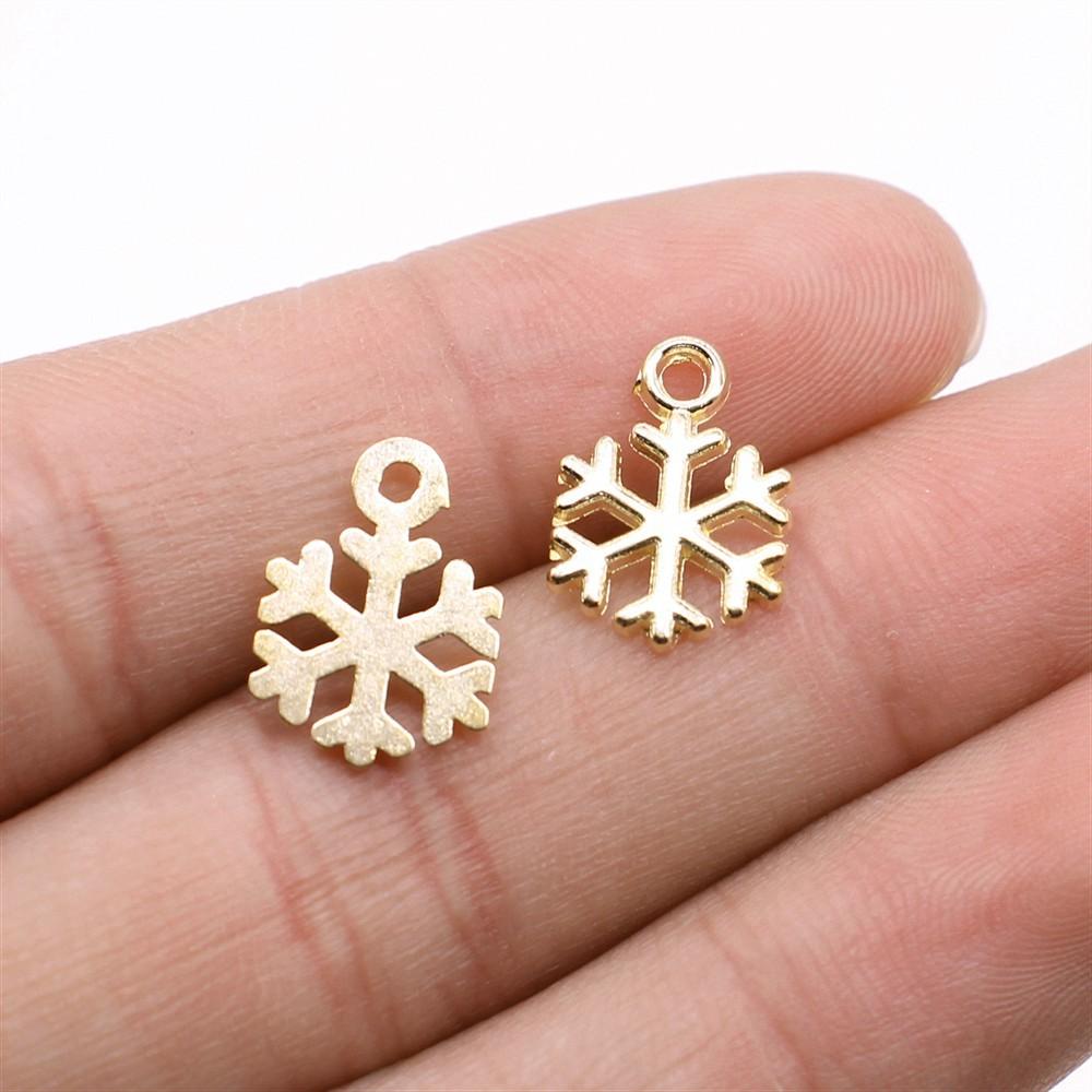 20pcs Metal Zinc Alloy Mix Sizes Snowflakes Charms Fit Jewelry Christmas Pendant Makings DIY Handmade Craft