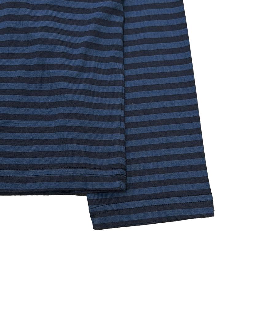 THE COLDEST MOMENT Tcm Mini Logo Stripe Long Sleeve (Blue/Navy)