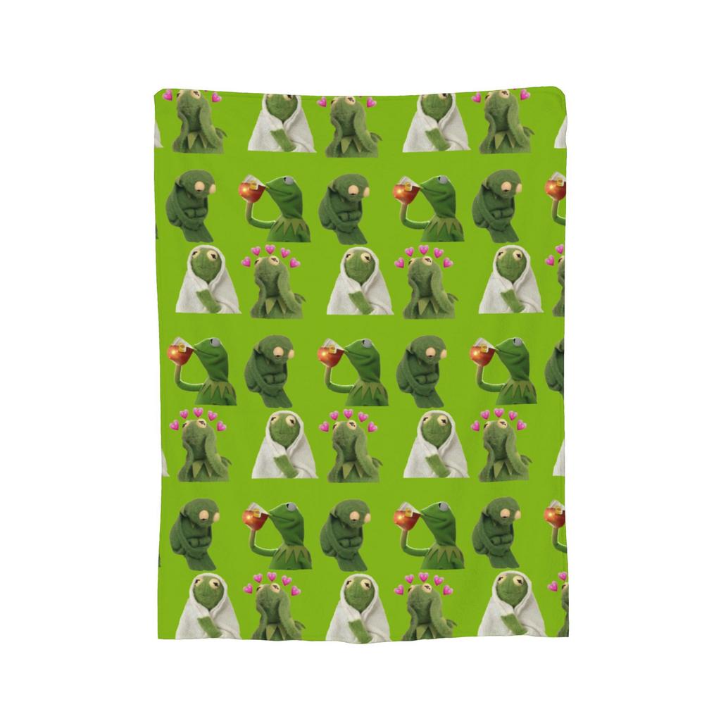 Kermit The Frog Blanket Cover Fuzzy Throw Blanket Summer Air Conditioning Decoration Lightweight Bedspreads,