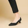 Spring and Summer New Flying Woven Shoes Single Shoes Women's Shallow Mouth High Heels Pointed Breathable Single Shoes Leopard Print