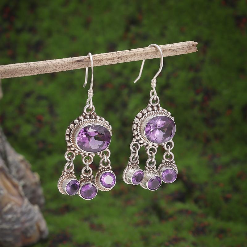 Silver-Plated Hand-Carved Pattern Circle Dangle Earrings for Women Retro Exaggerated Hypoallergenic Earrings Fashion Jewelry
