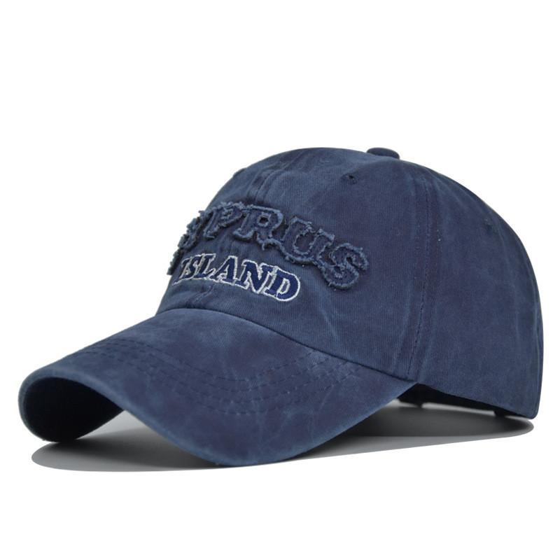 Vintage Distressed Baseball Cap Cyprus Embroidered Washed Canvas Duck Tongue Sun Hat Outdoor Unisex Hat