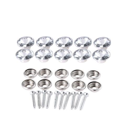 DRELD 10 Pezzi Chiodini da Tappezzeria in Cristallo Diamantato Bottoni Puntine Borchie per Divano Borsa Decorazione Murale Accessorio per Mobili 16/18/22/25/30mm
