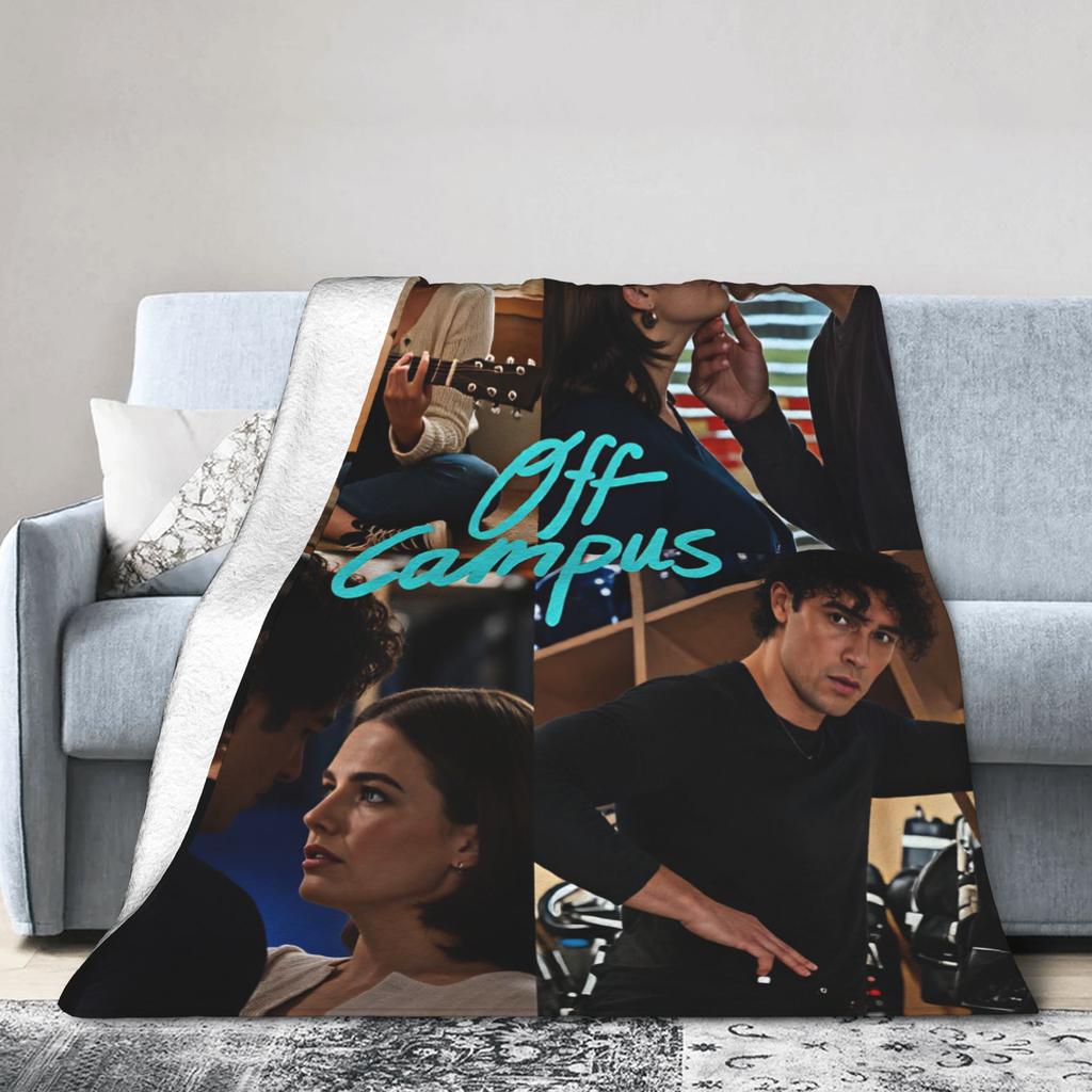 Off Campus Poster Flannel Blankets Winter Soft Bedding Throws for Girls Boys Bedroom Funny Bedspread Sofa Bed Cover