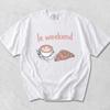 Le Weekend Shirt, Coffee and Croissant Tee, Comfort Colors Unisex T shirt, French Aesthetic Graphic Tee, Brunch Lover, Francophile Gift