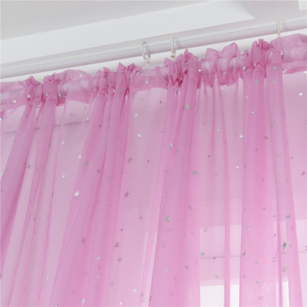 Star Window Screen Wearing Rod/Hook Curtain Bedroom Living Room Decorative Window Screen