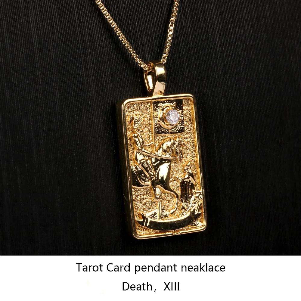 Fashion Tarot Card Pendants Necklaces for Women 2024 Goth Stainless Steel Tarot Moon Choker Necklace Tarot Divination Jewelry