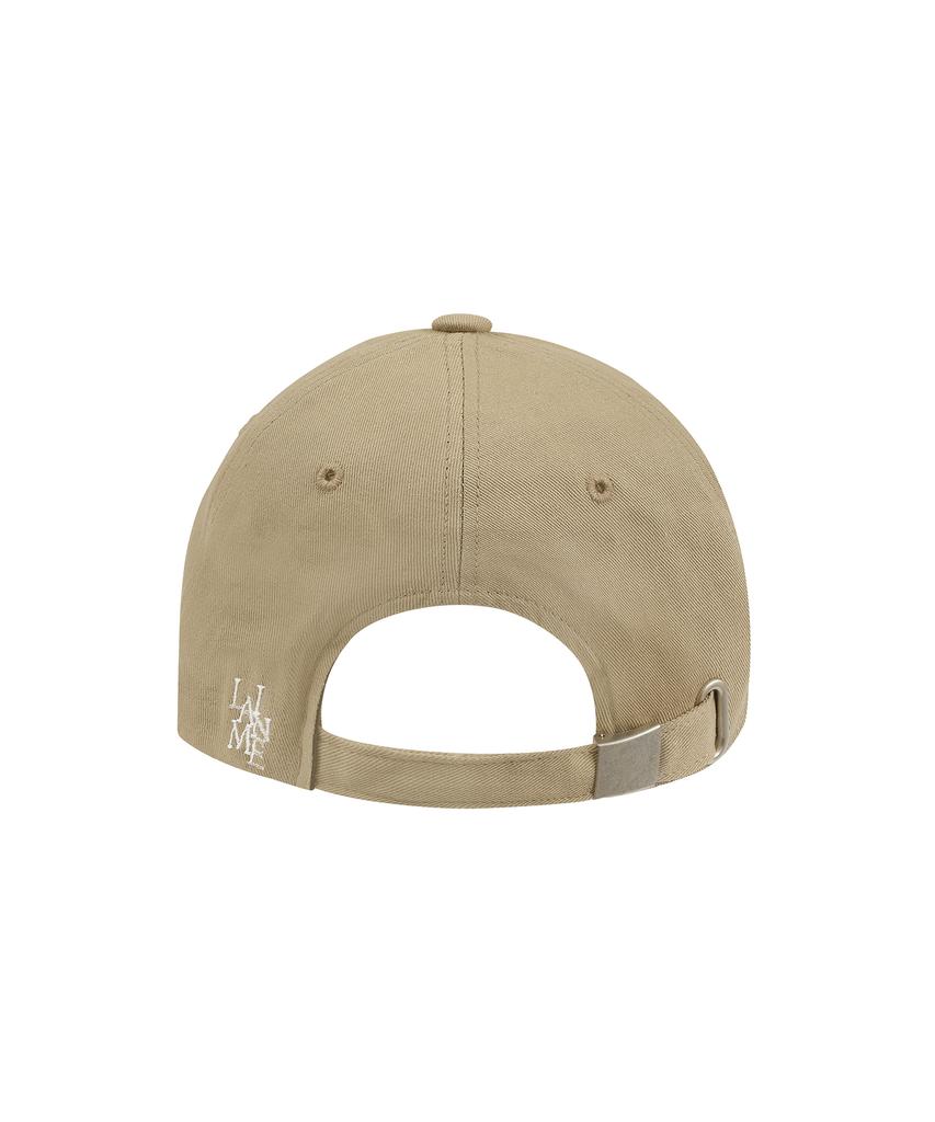 Leinleim Unisex Bio-gewaschene runde Logo-Baseballkappe Beige