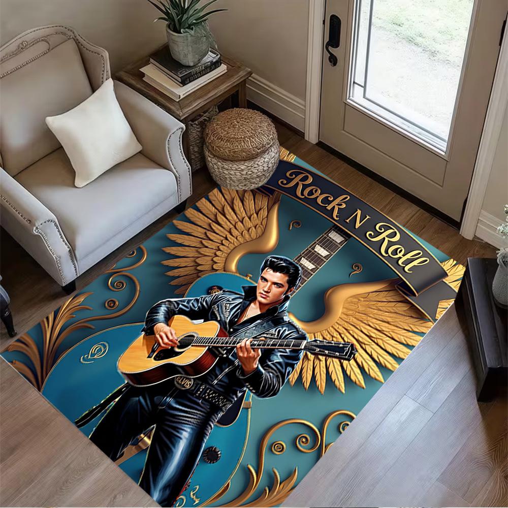 Elvis Presley Performance Floor Rug Office Rug Design for Entryway Game Room Living Rooms Kitchen Antislip Carpet Office Home Decor