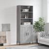 Highboard Gray Sonoma 69.5 X 34 X 180 Cm Particleboard