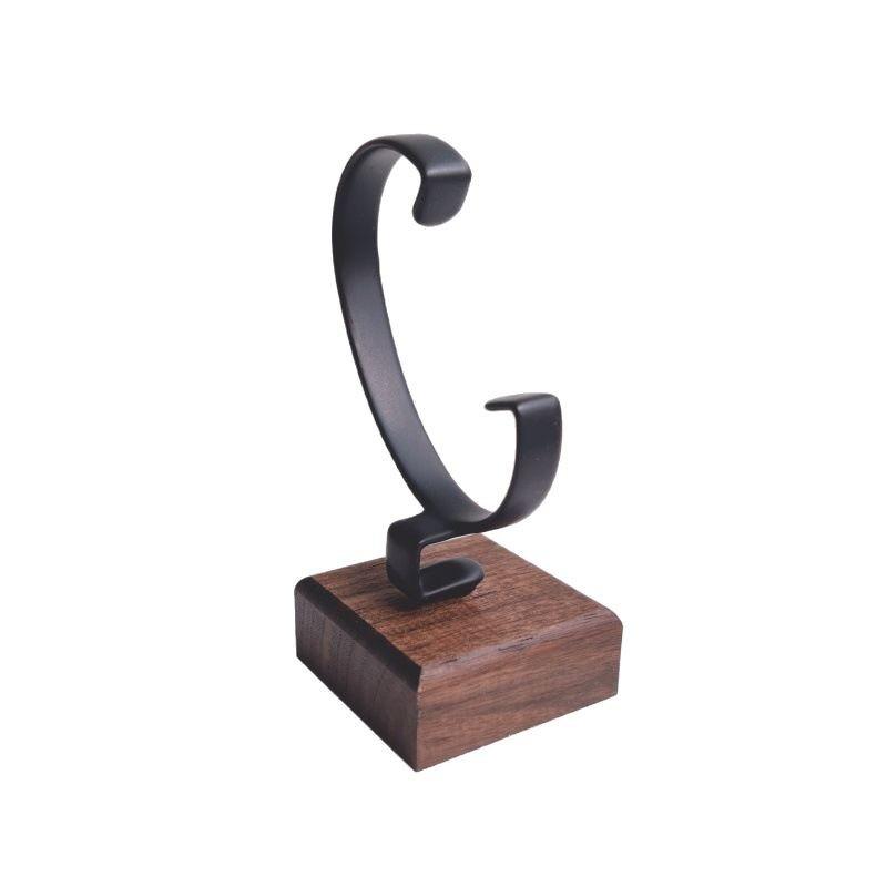 1 Stuks Sieraden Organizer Houten C-Vormige Horlogehouder Display Stand Voor Armband Ring Oorbel Horlogedisplay Massief Hout Horlogestand