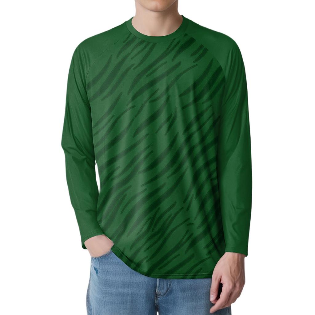 Men's Fashion Printed Raglan Long Sleeve Sports Top