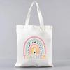 Cute Canvas Tote Bag Reusable Commuting Shoulder Bag Trendy Handbag Shopping Bag Gift for Teacher