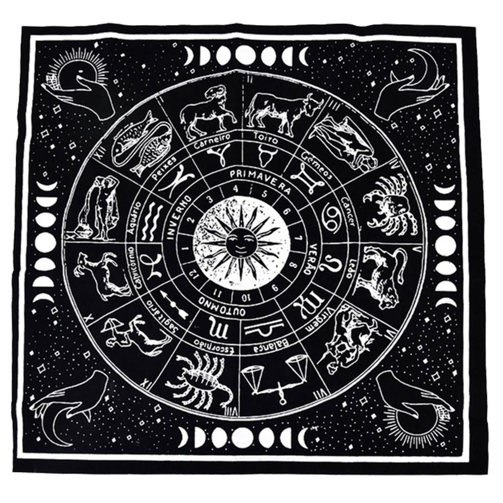 60x60cm Tarot Card Tablecloth Flannel Geometric Figure Divination Altar Cloth Board Game Oracles Card Pad Rune Support