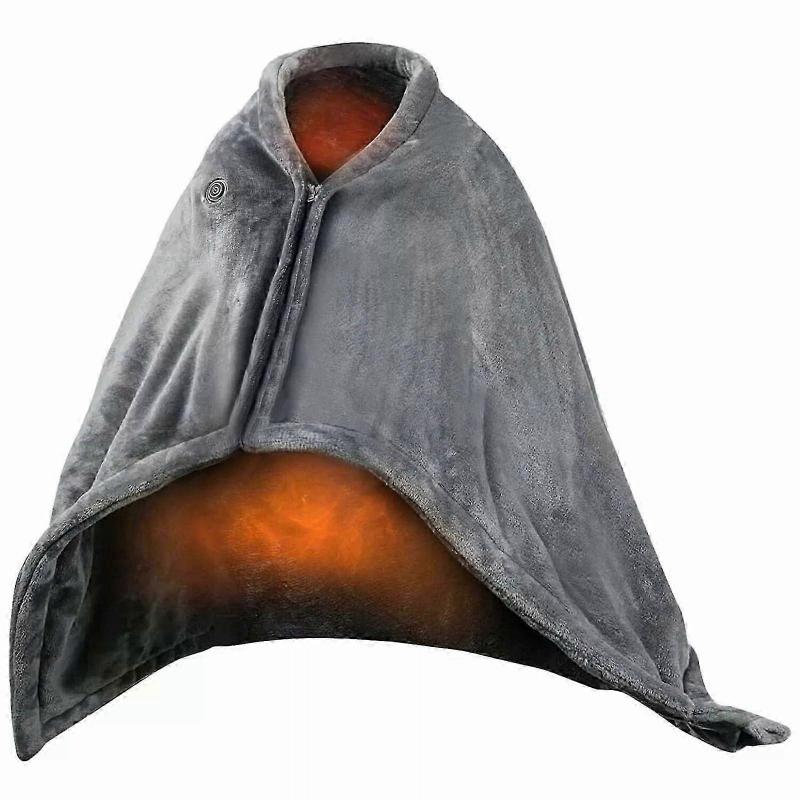 USB Heated Blanket Electric Heating Blanket Poncho Shawl Wrap Throw with Zipper