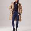 Levis Casual Loose Comfortable Solid Color Hooded Long Sleeve Mid-Length Down Jacket Women Outerwear Coffee 002PY-0001
