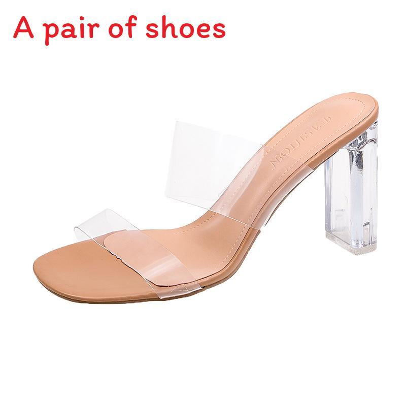 Transparent Water Crystalaccented Flat Sandals For Adult Women Summer Casual Wear