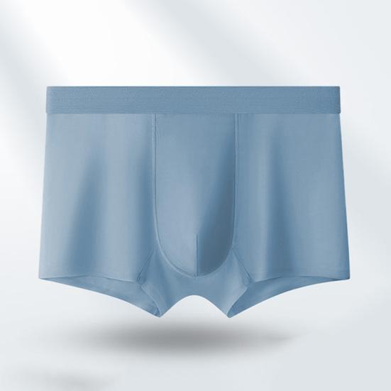 Boxer pour homme, taille mi-haute, couleur unie, short en soie glacée, ultra fin, respirant, sans coutures, culotte d'été