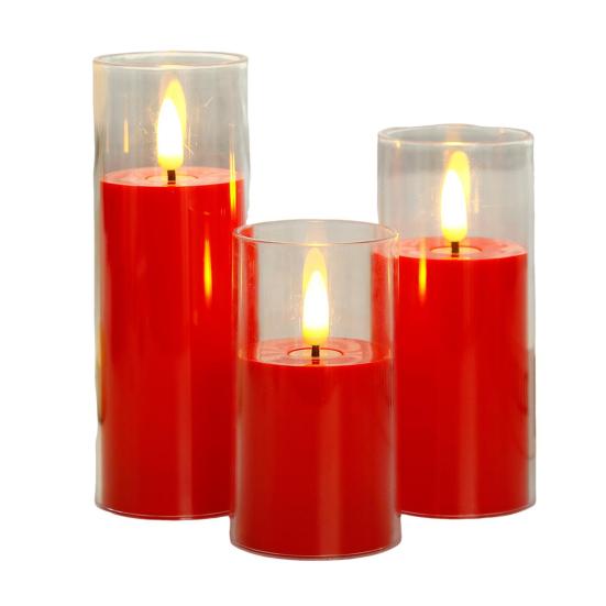 3Pcs Flameless LED Candles Battery Operated Flickering Candles LED Votive Candle Light for Home Cafe Restaurant Decor