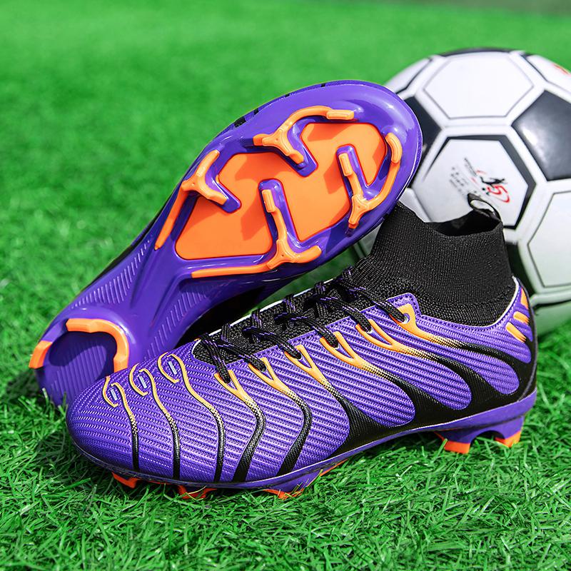 35-45 Men's High-top Large-scale Long Nail Football Shoes Non-slip and Wear-resistant TPR Artificial Corthiro Outdoor Children's Football Shoes