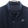 MONOCROM Back Logo Long Sleeve Button Down Shirt Navy Stretch Men's Used